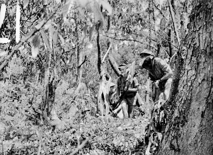 A sub-section patrol in typical country.